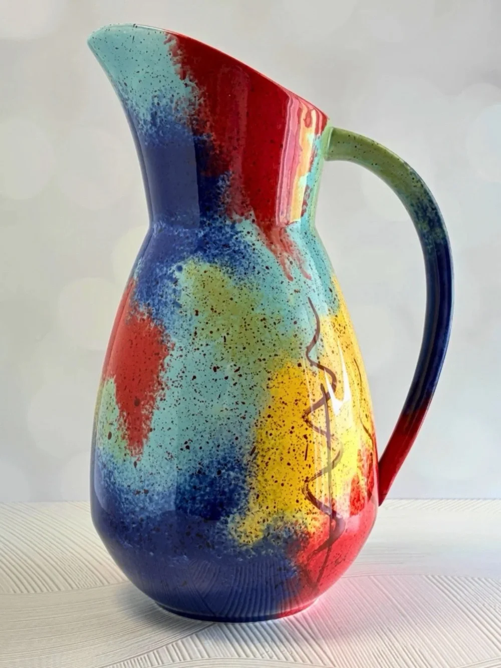 Pfaltzgraff Sedona Pitcher – 14” Tall Hand Painted Art Pottery